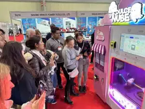 taking video of cotton candy machine