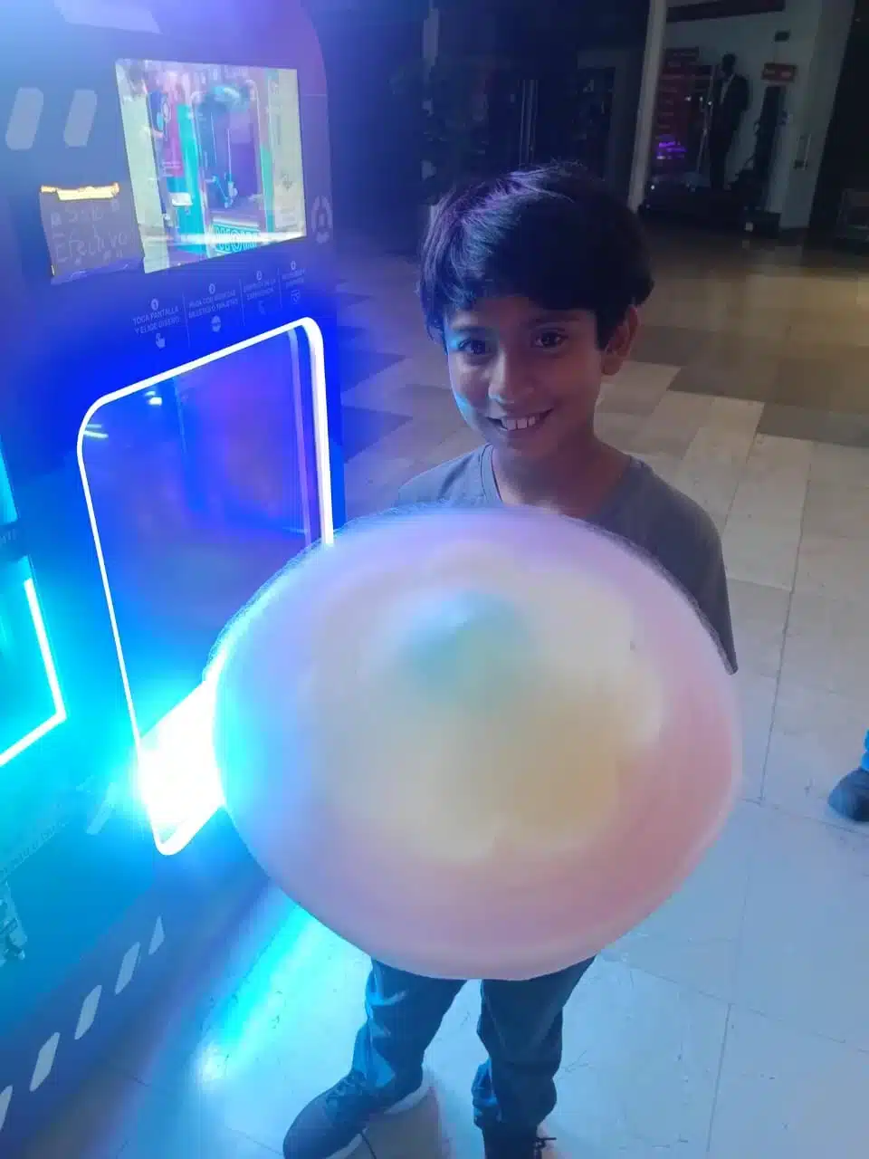 boy with cotton candy
